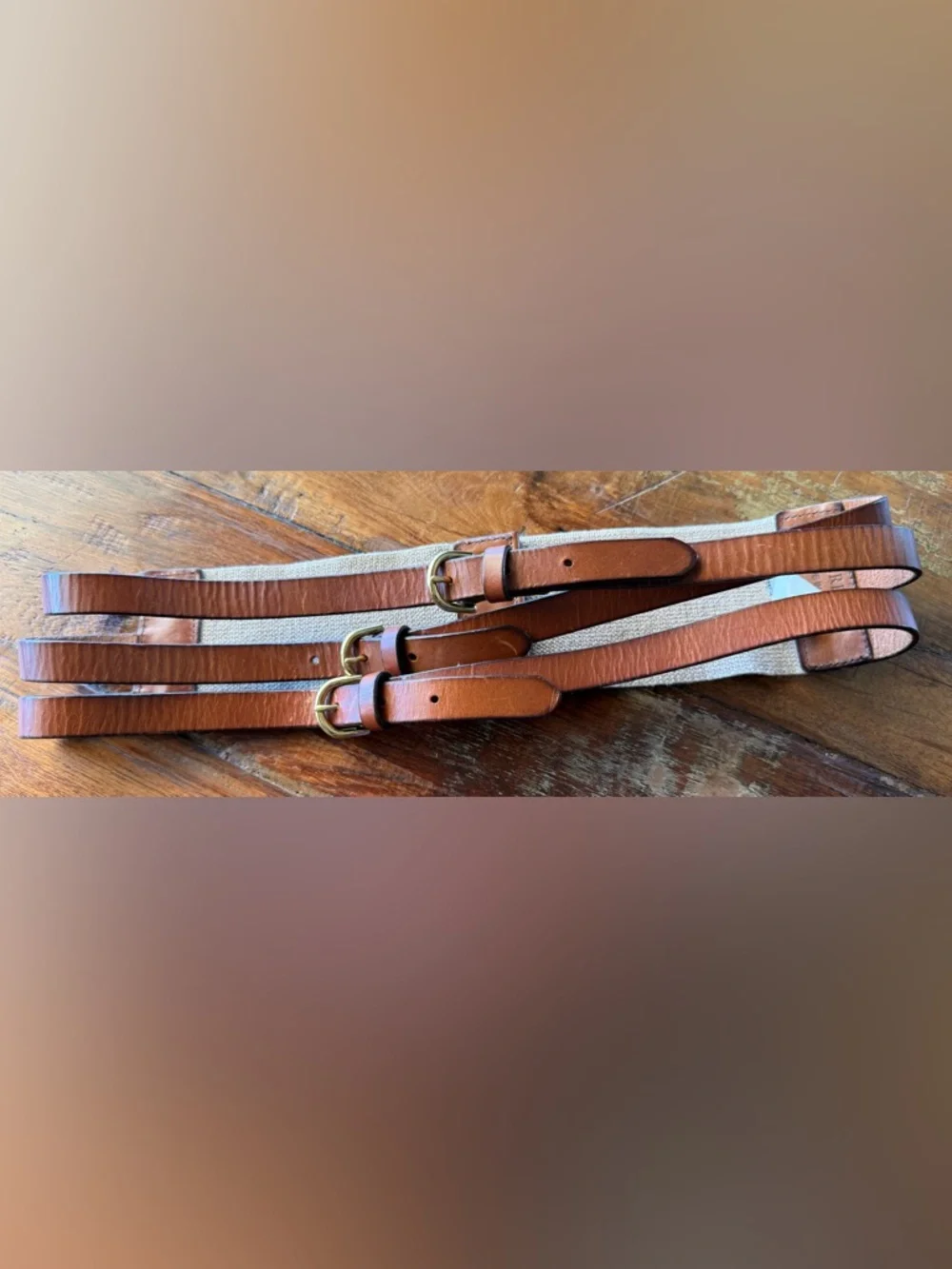 J.Crew Leather Corset Belt Brown Wide Waist Cinch Statement Boho L Vintage - Picture 13 of 16
